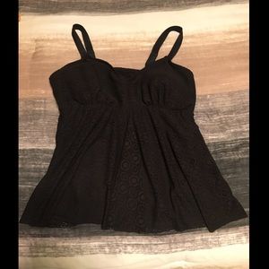 Tankini Black Lace Top NWOT